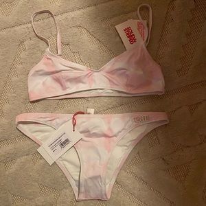 Solid & Striped light pink tie dye bikini